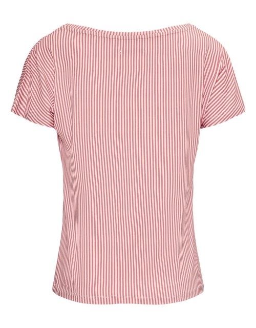 Essenza Ellen Striped Top Kurzarm Rhabarber in L