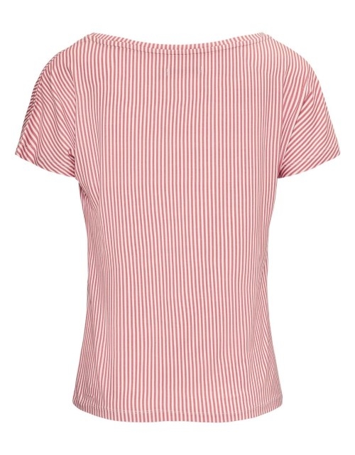 Essenza Ellen Striped Top Kurzarm Rhabarber in L