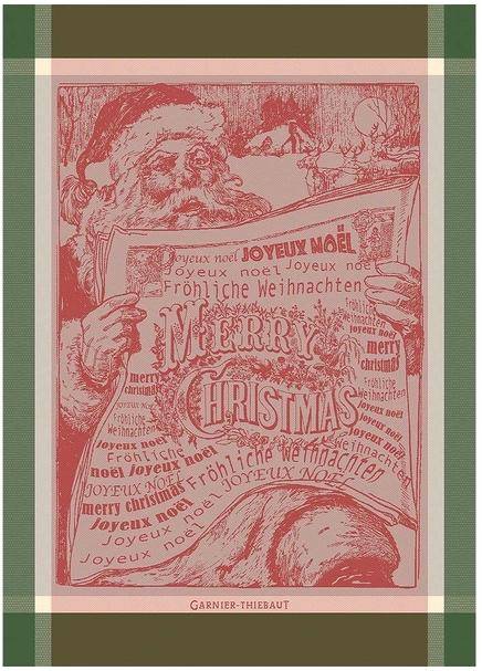 Garnier Thiebaut Geschirrtuch - Journal Du Pere Noel Rouge
