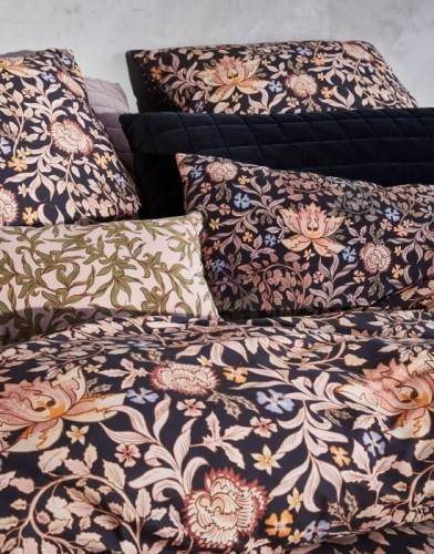 ESSENZA Baumwollsatin Bettwäsche Ophelia Nightblue 155 x 220 cm + 80 x 80 cm