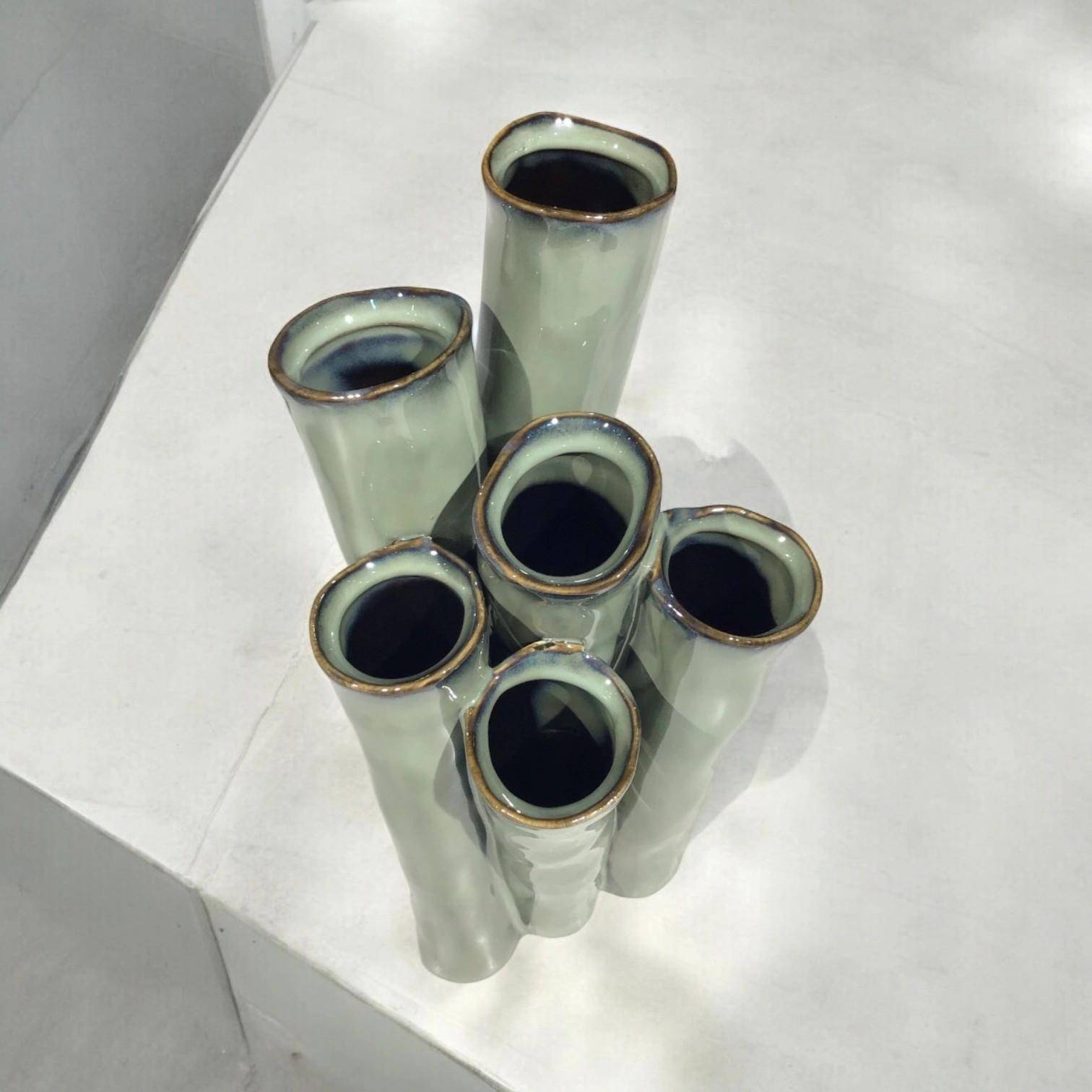 Villa Pottery Vase New Juul Grün/Oliv 25 cm