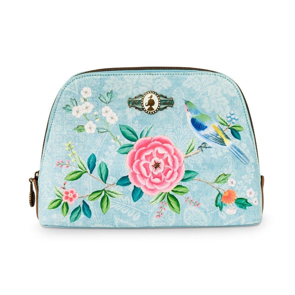 PiP Studio Cosmetic Bag Good Morning Triangle Large Floral Blue