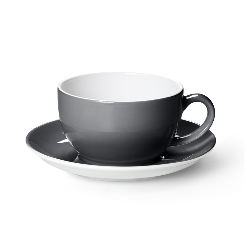 Dibbern Solid Color Cappuccinotasse anthrazit (Untertasse)