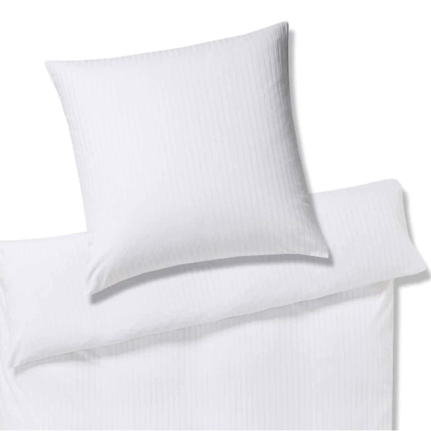 Elegante Jersey Bettwäsche Solid Stripe Weiß 135 x 200 cm