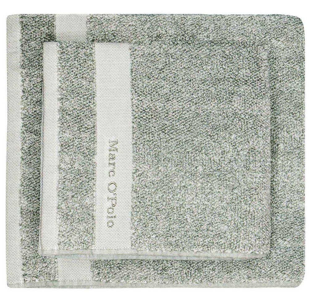 MARC O'POLO Melange Green Off White Waschhandschuh 16 x 22 cm