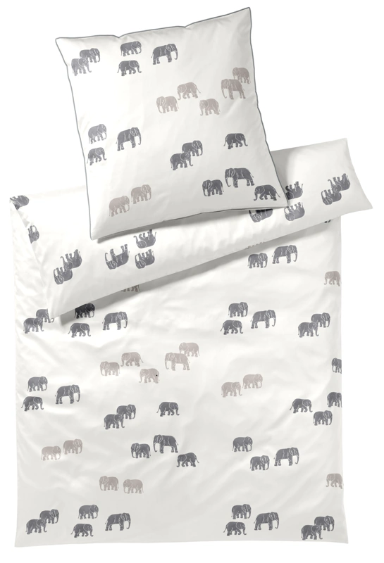 Elegante Bambus Baumwollsatin Bettwäsche Elephant Walk Natur 135 x 200 cm