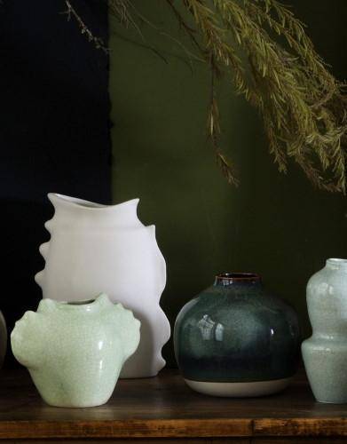 Jars Keramik Vase Ovide Blanc 25 hoch