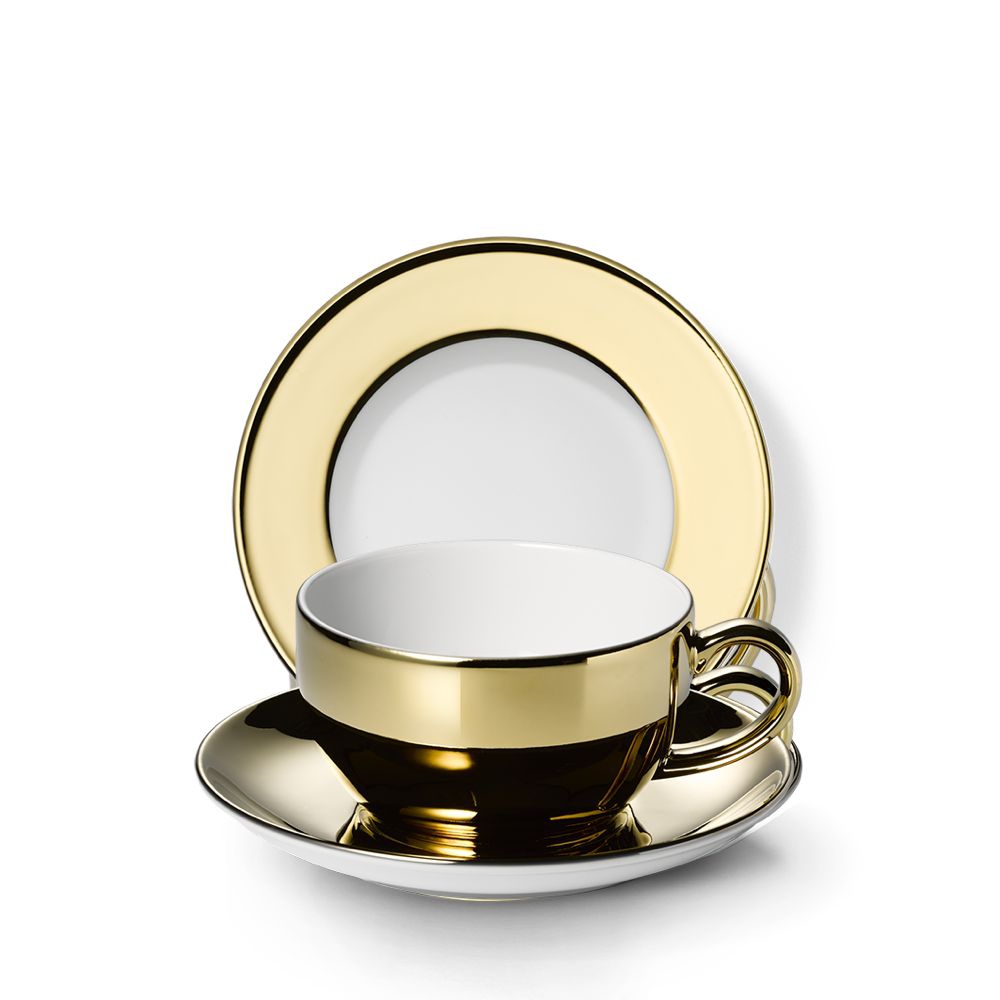 Dibbern Solid Color Kaffeetasse gold (Untertasse)