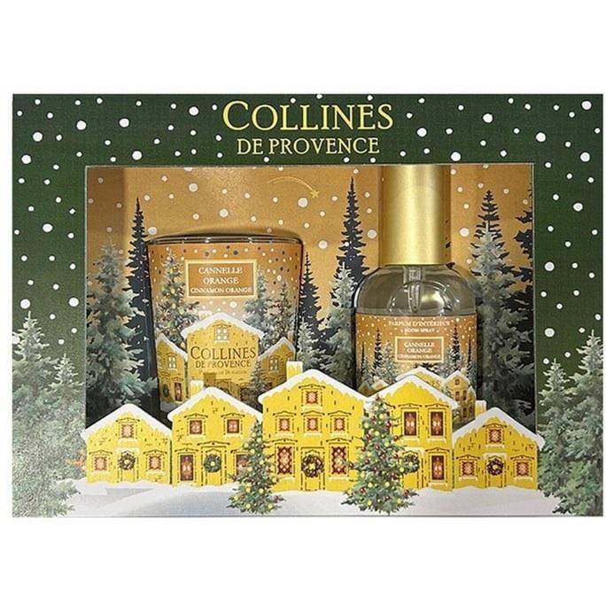 Collines De Provence Geschenke-Set Zimt Orange raumspray 50ml und Duftkerze 75g