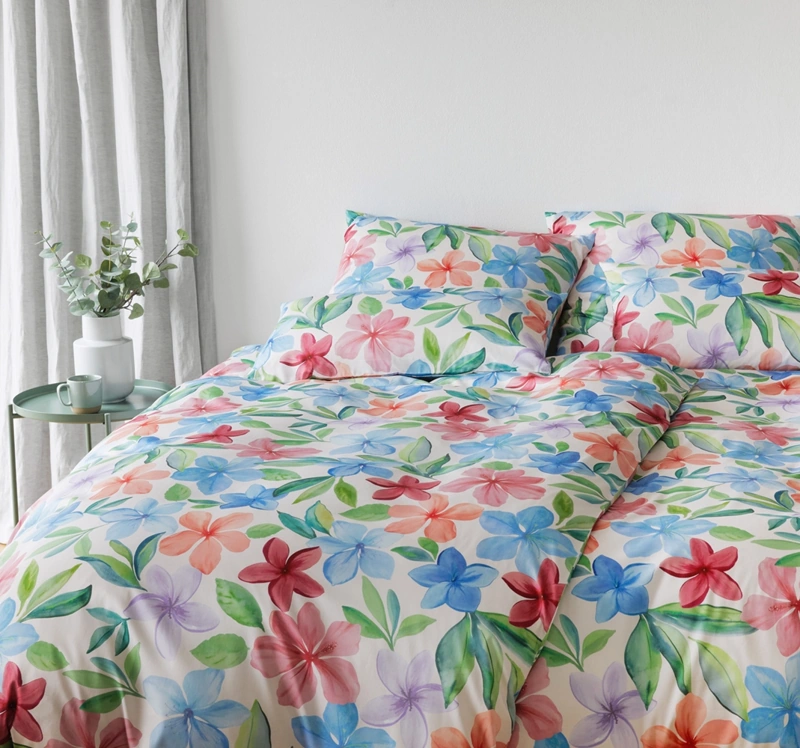Elegante Bambus Baumwoll Satin Bettwäsche Bravo Rouge 135 x 200 cm