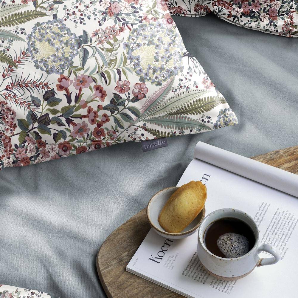 Irisette Bettwäsche Natural Bloom Rot/Weiß  155 x 220 cm