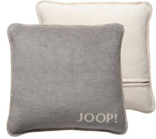 JOOP! Kissenhülle Melange Doubleface Silber-Natur 50 x 50 cm