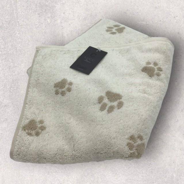 Cawö Frottiertuchserie We love Dogs Pfötchen Natur Handtuch 50 x 100 cm