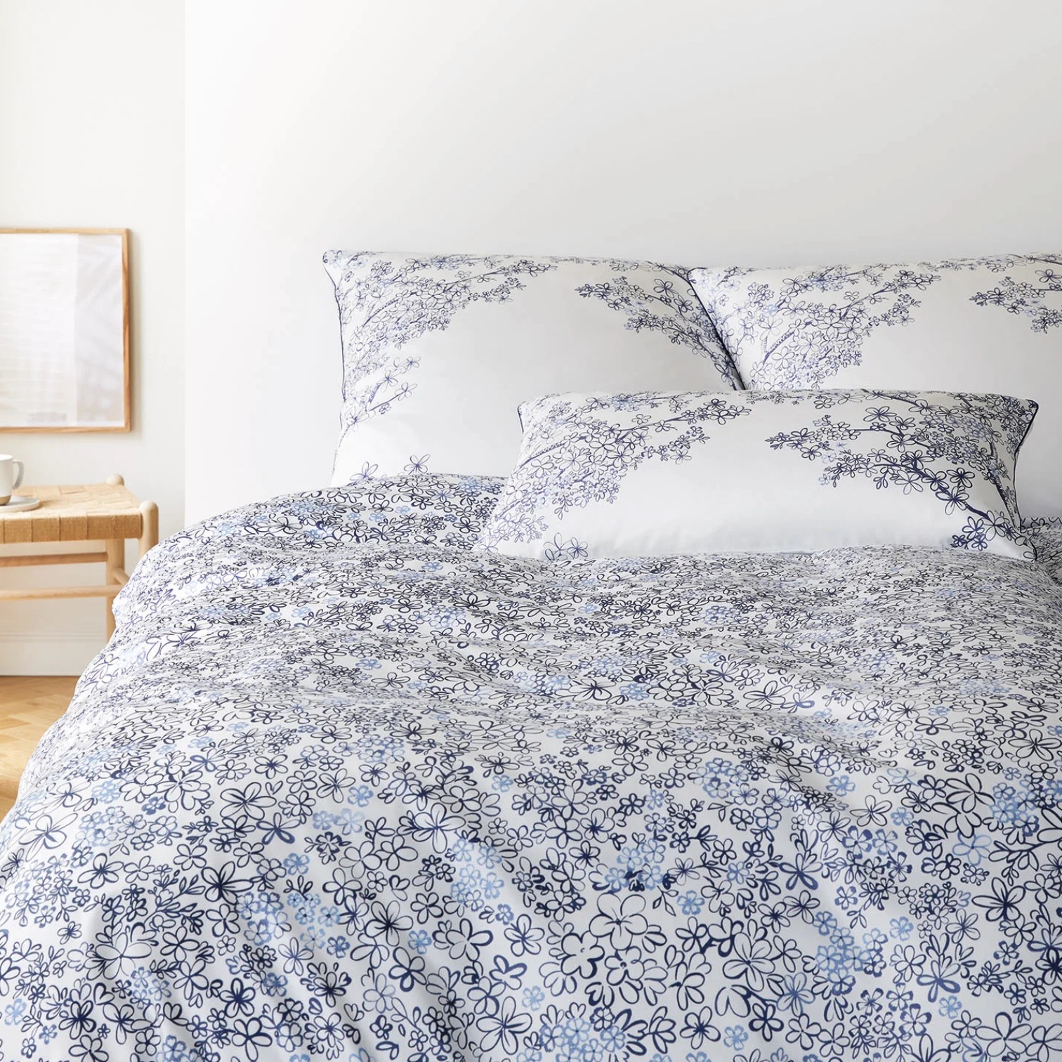 Elegante Comfort Satin Bettwäsche Belle Indigo 155 x 220 cm