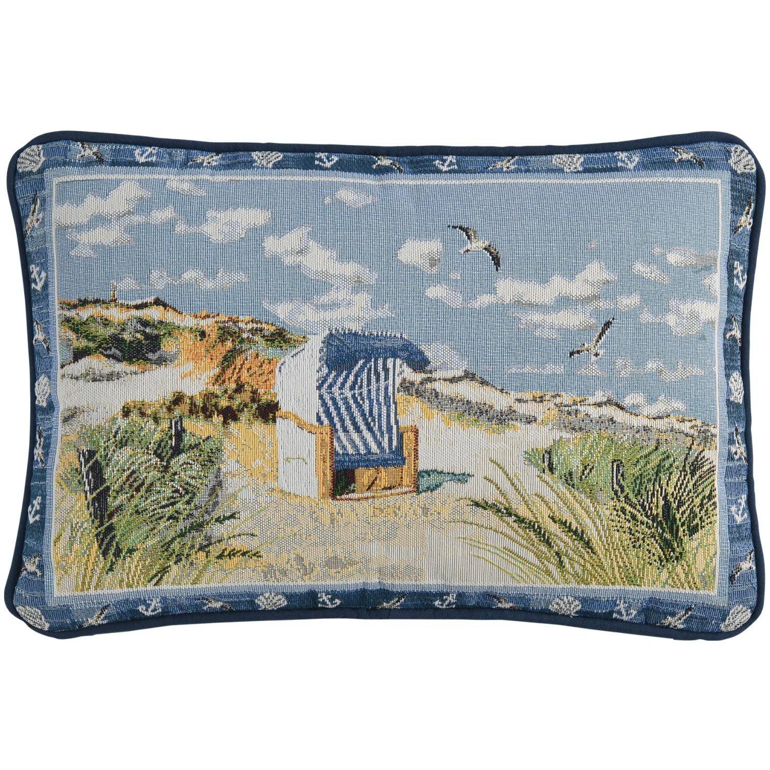 Sander Kissen Beach Chair Gobelin gefüllt mit Strandkorb Motiv maritim