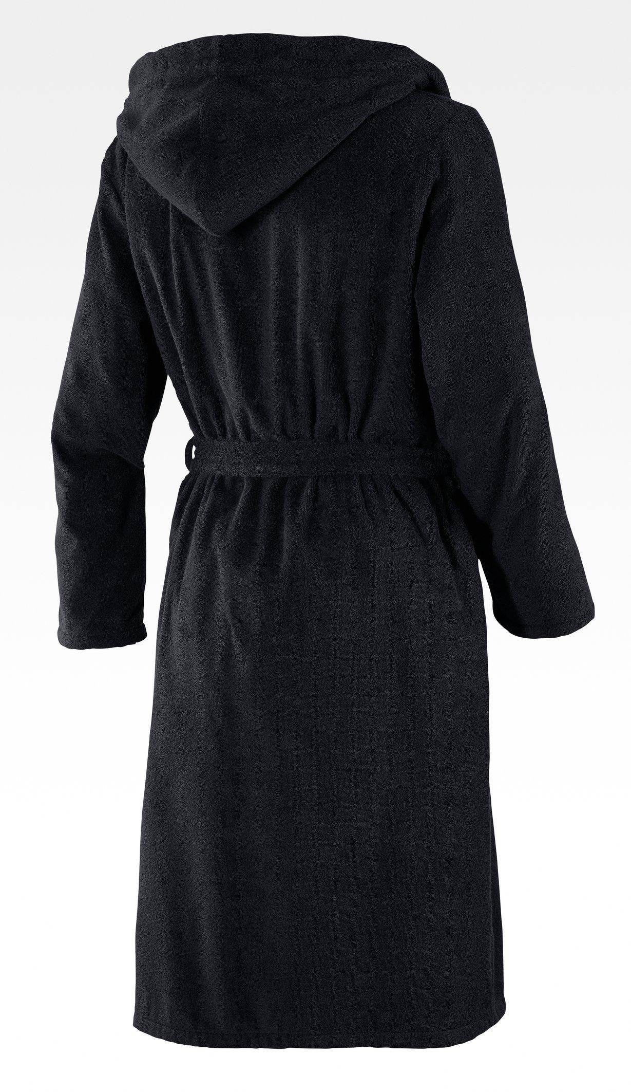 JOOP! Herren Bademantel Kapuze Classic 1619 Col. 97 in Schwarz Größe 48