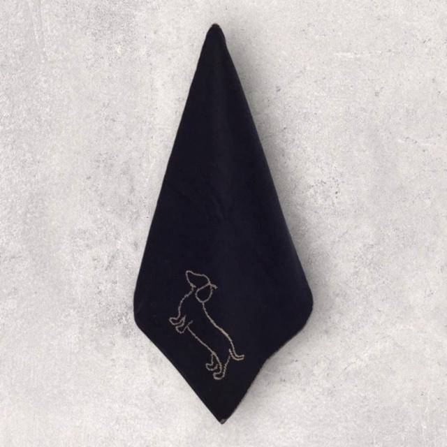 Cawö Frottiertuchserie We love Dogs Dackelsilhouette Schwarz Duschtuch 80 x 150 cm
