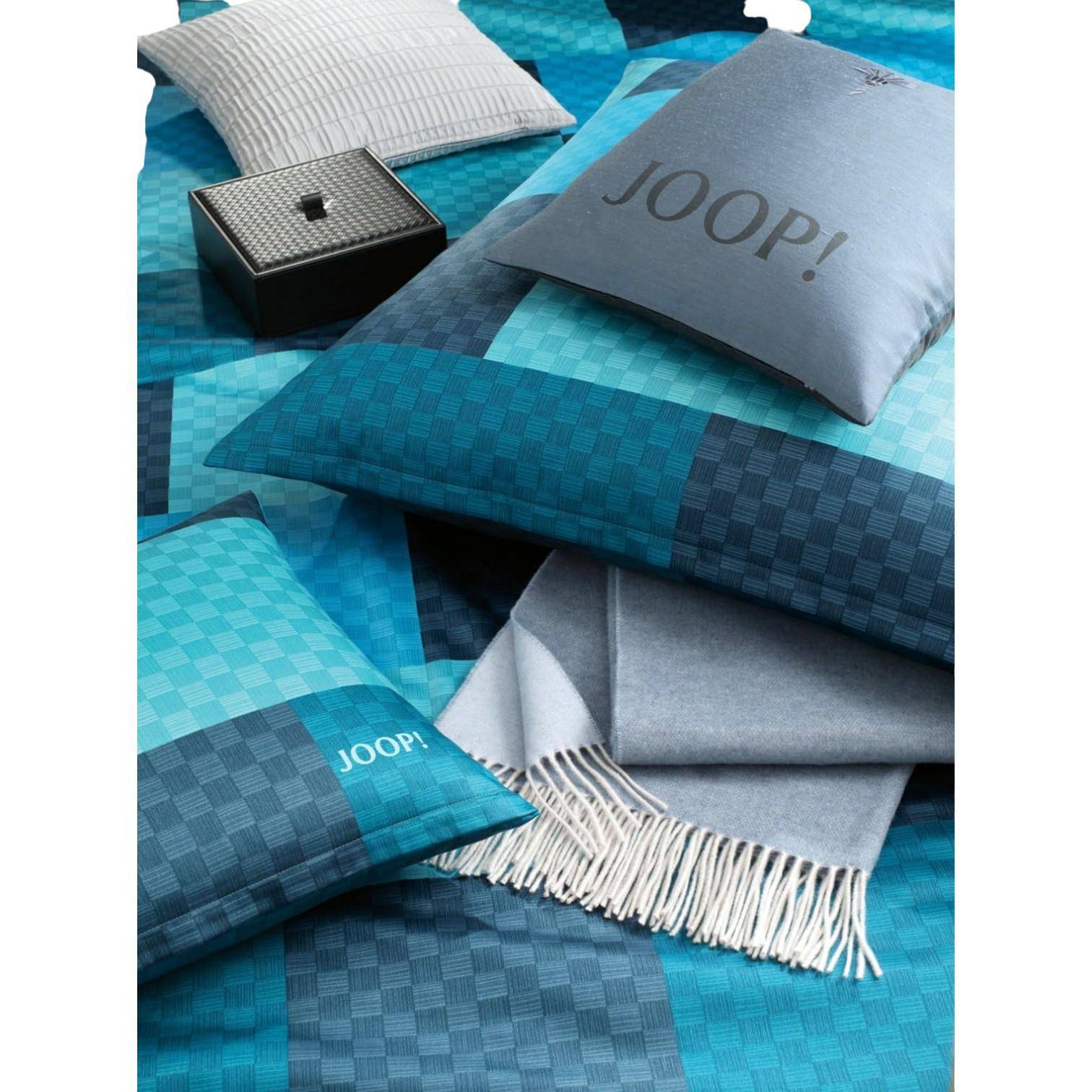 JOOP! Bettwäsche Chessboard Lagune 135 x 200 cm