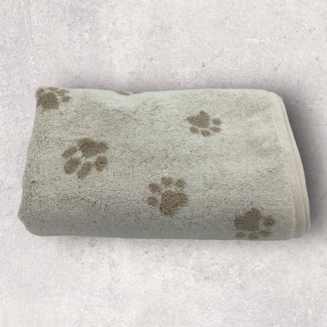 Cawö Frottiertuchserie We love Dogs Pfötchen Natur Handtuch 50 x 100 cm