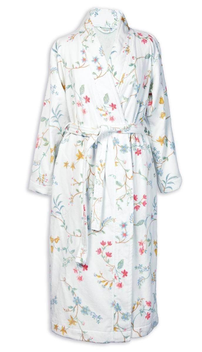 PiP Studio Bademantel Les Fleurs in White - Größe M