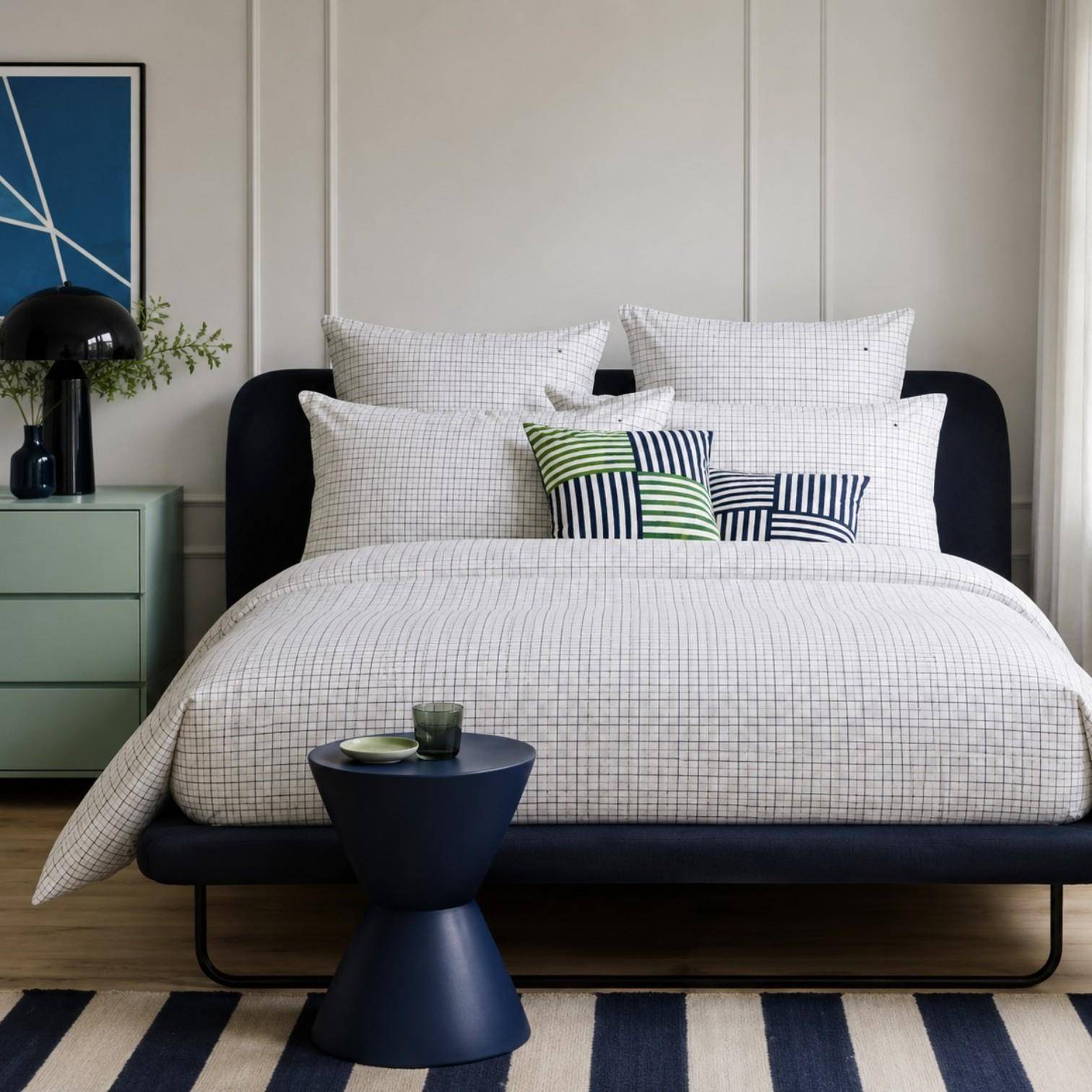 Tommy Hilfiger Bettwäsche Adrian Organic Checks in Grün 135 x 200 cm