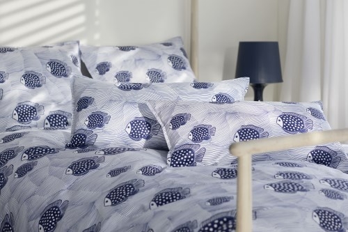 Elegante Baumwollsatin Bettwäsche Float Navy 155 x 220 cm