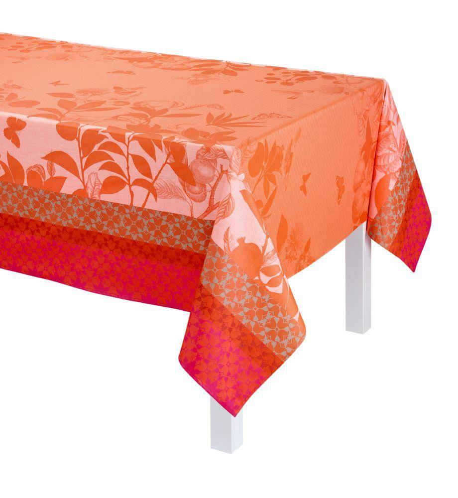 Le Jacquard Francais Jardin de Paradis Abricot 175 x 300 cm  - beschichtet