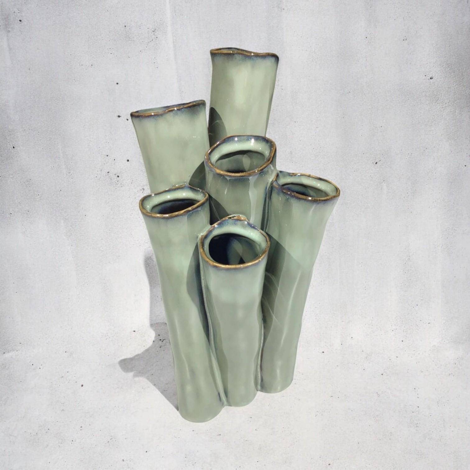 Villa Pottery Vase New Juul Grün/Oliv 25 cm