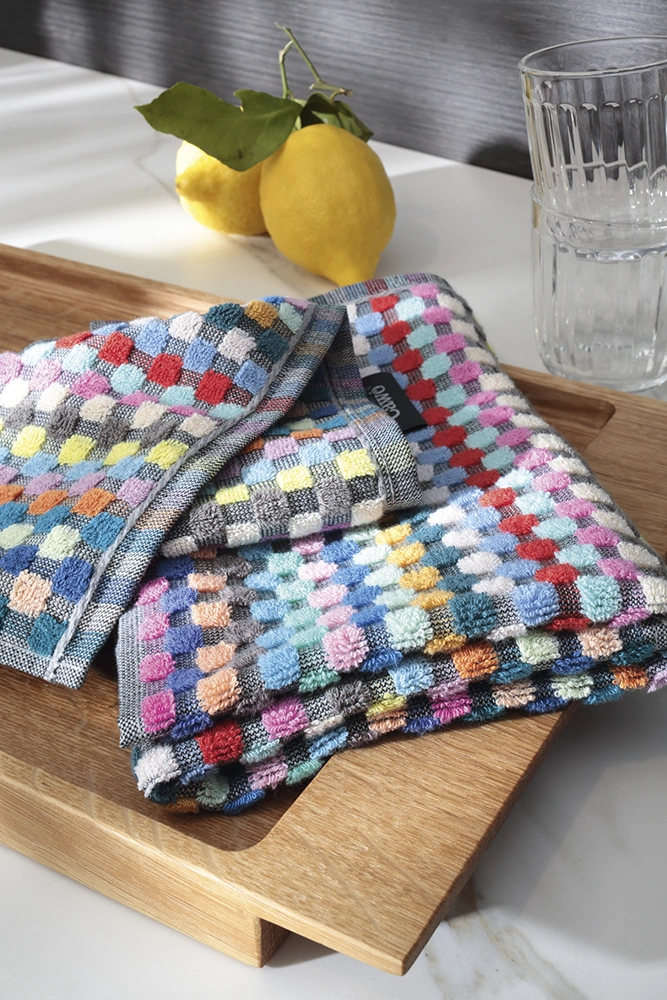 Cawö Küchenfrottiertuch Confetti Karo 2021 Multicolor 50 x 50 cm