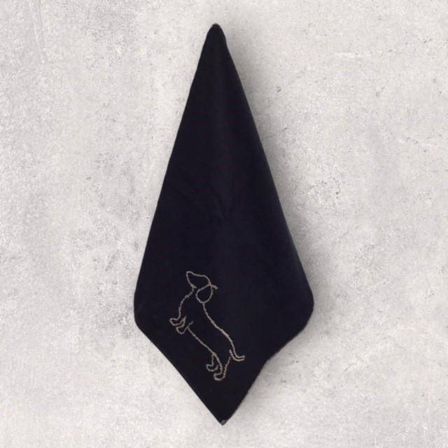 Cawö Frottiertuchserie We love Dogs Dackelsilhouette Schwarz Handtuch 50 x 100 cm
