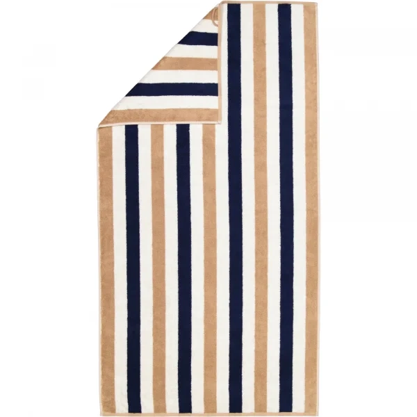 Cawö Frottiertuchserie Coast Stripes 6213 Navy-Natur Duschtuch 70 x 140 cm