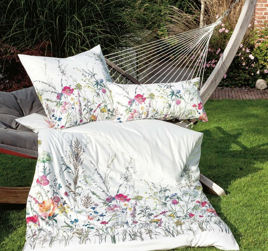 Janine Jersey Bettwäsche Carmen "Sommergarten" in Multicolor 155 x 220 cm