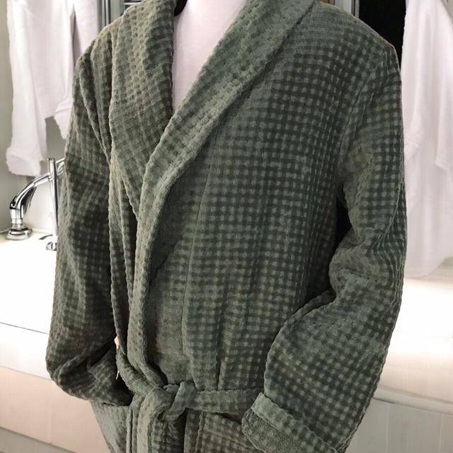 Cawö Herren Bademantel Kimono 6508 Farbe Grün Größe 54