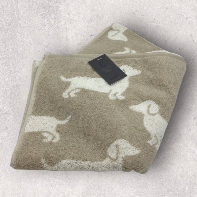 Cawö Frottiertuchserie We love Dogs Dackel Natur Handtuch 50 x 100 cm