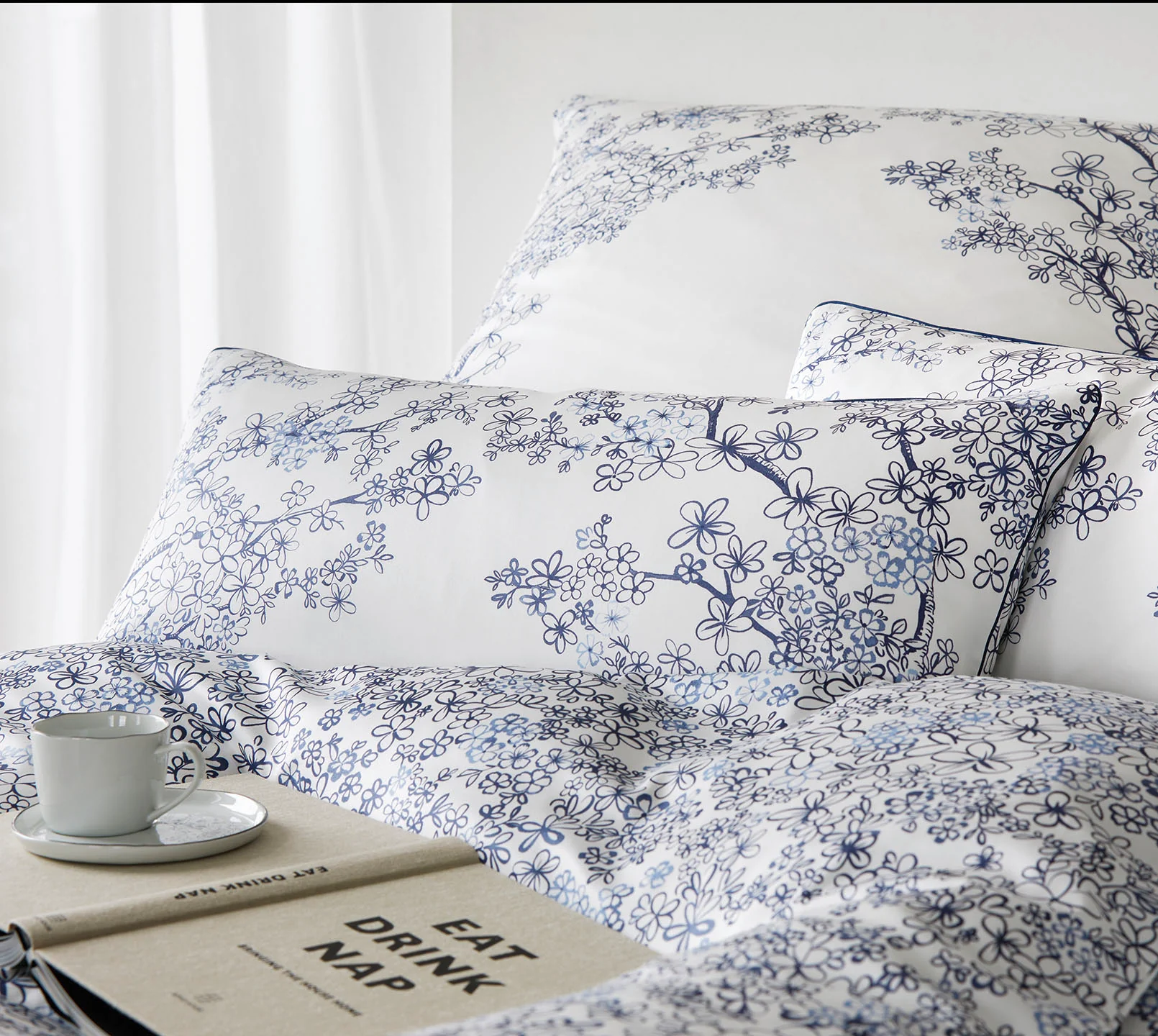 Elegante Comfort Satin Bettwäsche Belle Indigo 135 x 200 cm