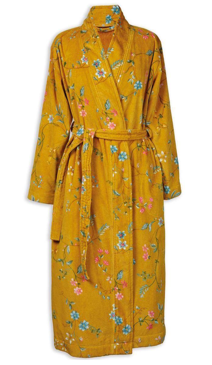 PiP Studio Bademantel Les Fleurs in Yellow - Größe L
