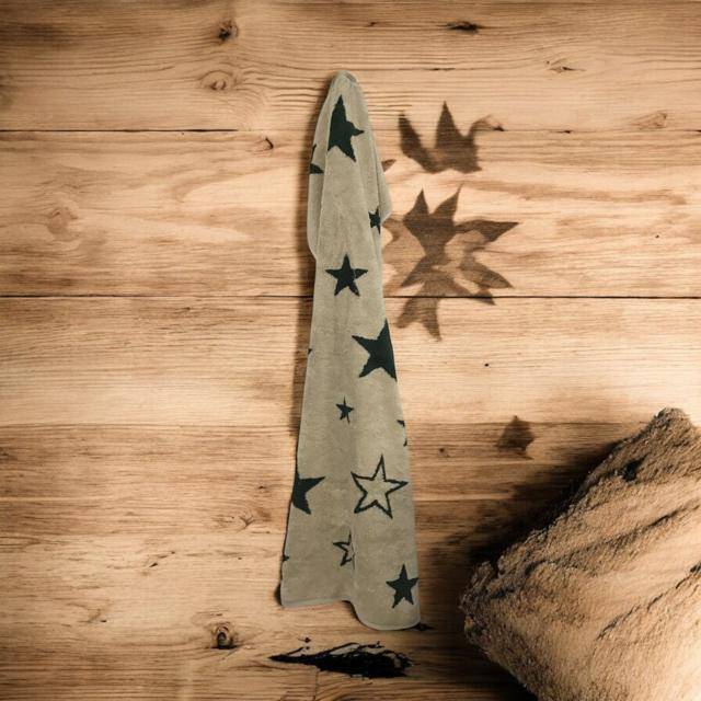 Cawö Frottiertuchserie Christmas Edition 792 Sterne Grün Handtuch