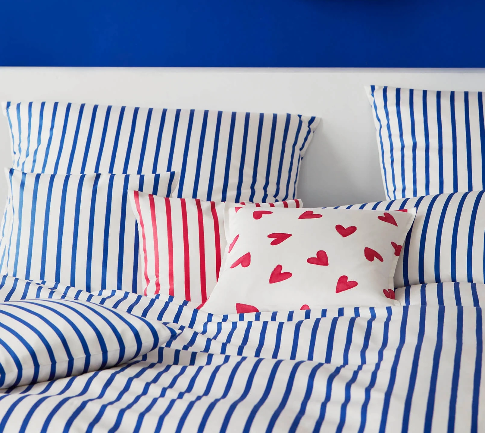 Elegante Comfort Satin Bettwäsche Double Blau 155 x 220 cm