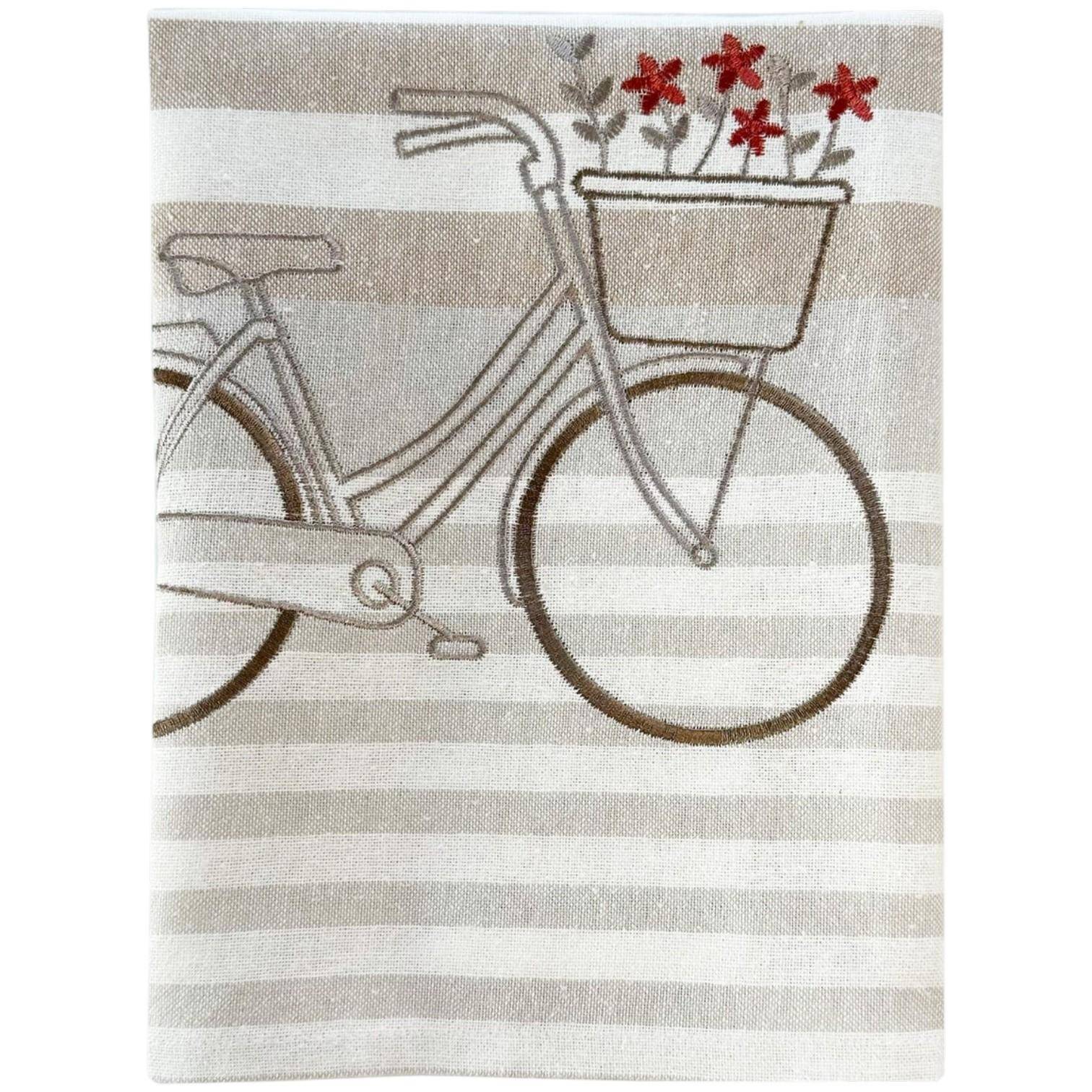 Landlust Geschirrtuch Blumenfahrrad - bestickt