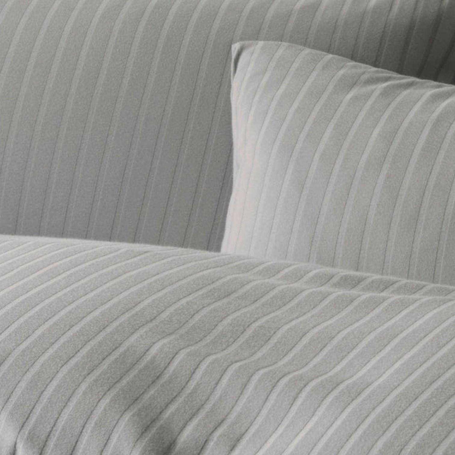 Elegante Jersey Bettwäsche Solid Stripe Greige 135 x 200 cm