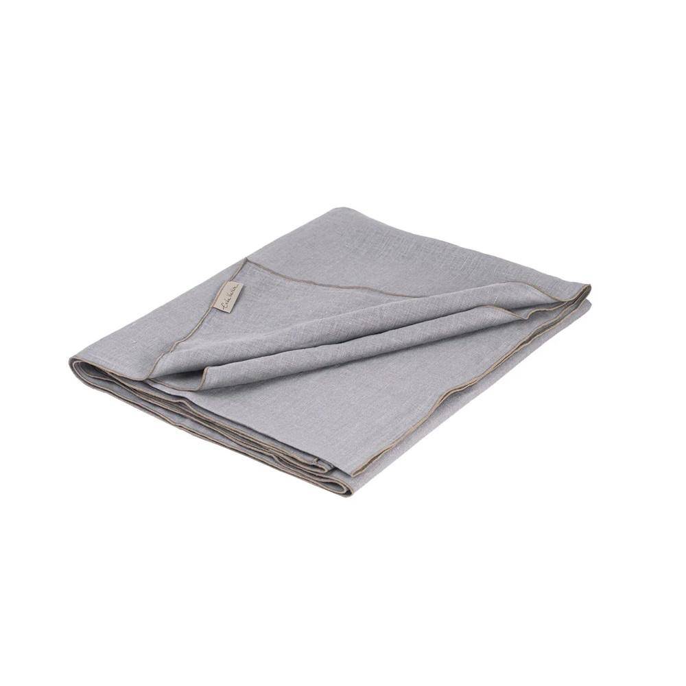 Vaitkute Leinen Tischdecke "Vilnia" Grau - Natur umkettelt 145 x 250 cm