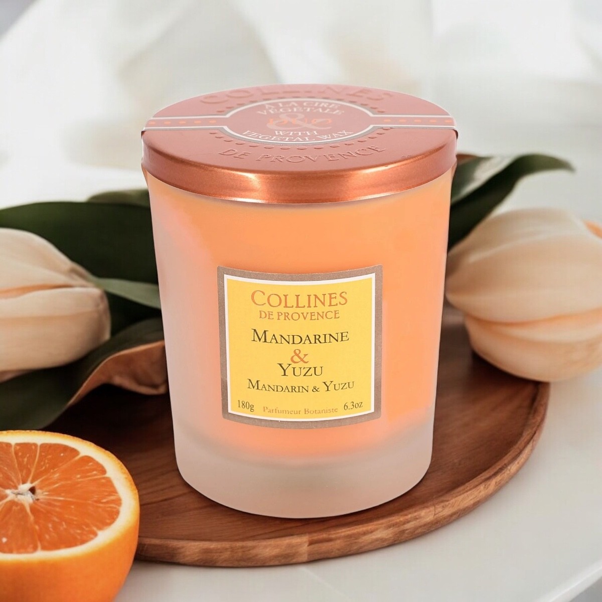 Von Collines De Provence - Duftkerze Mandarine und Yuzu 180g