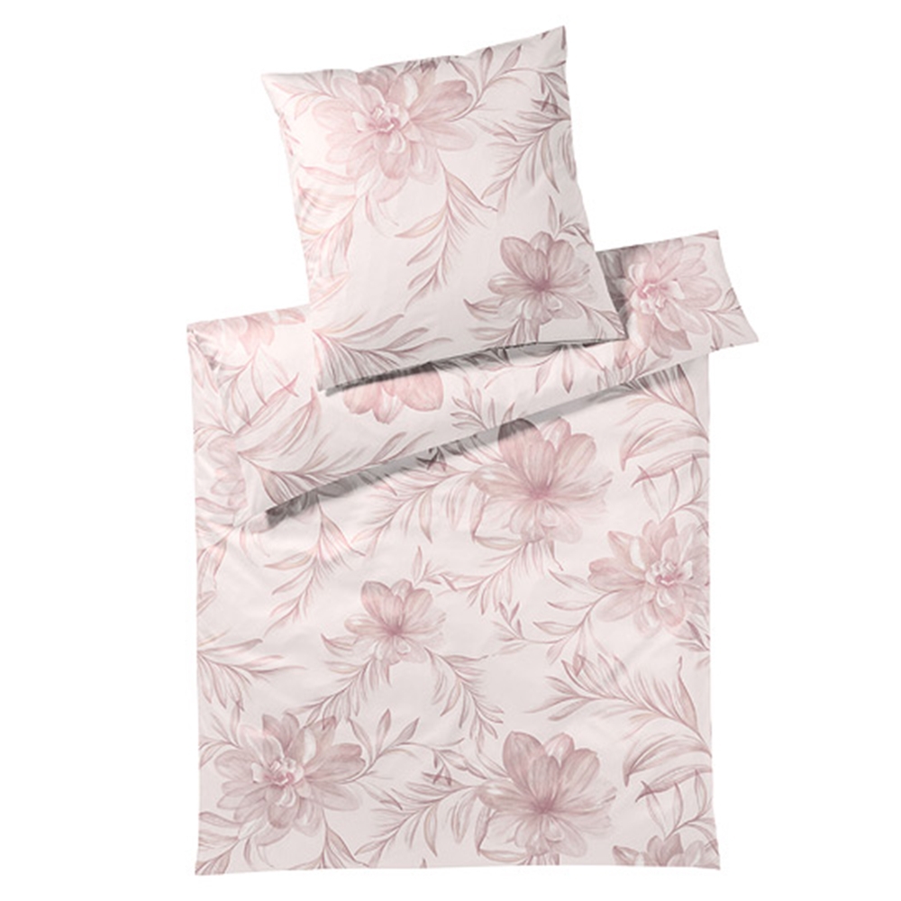 Elegante Bettwäsche Blossom Zartrosé 155 x 220 cm