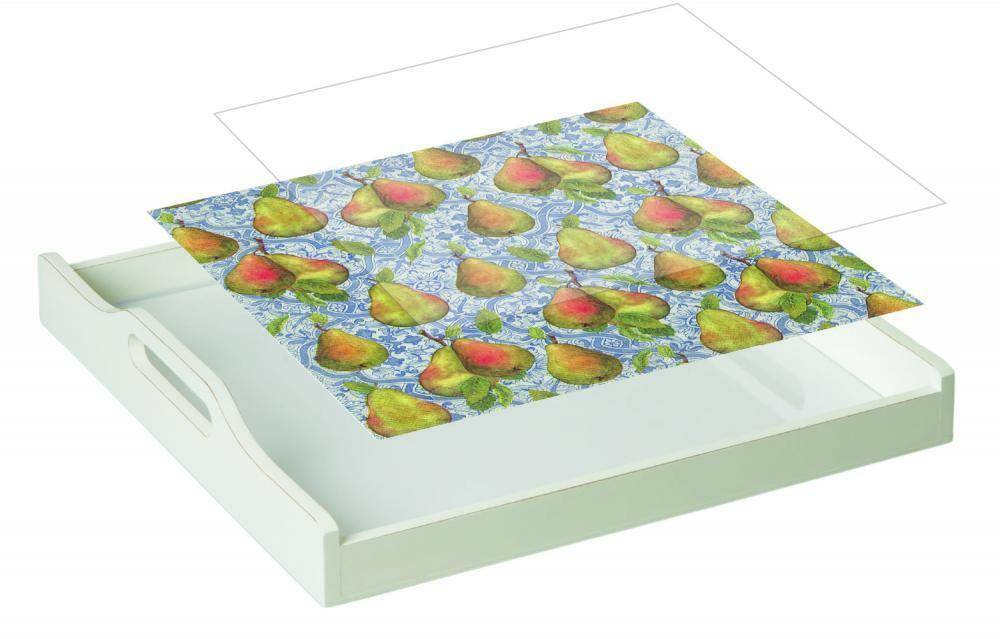 ihr "Personal Style Tablett Nature" mit Acryleinleger quadratisch Holztablett