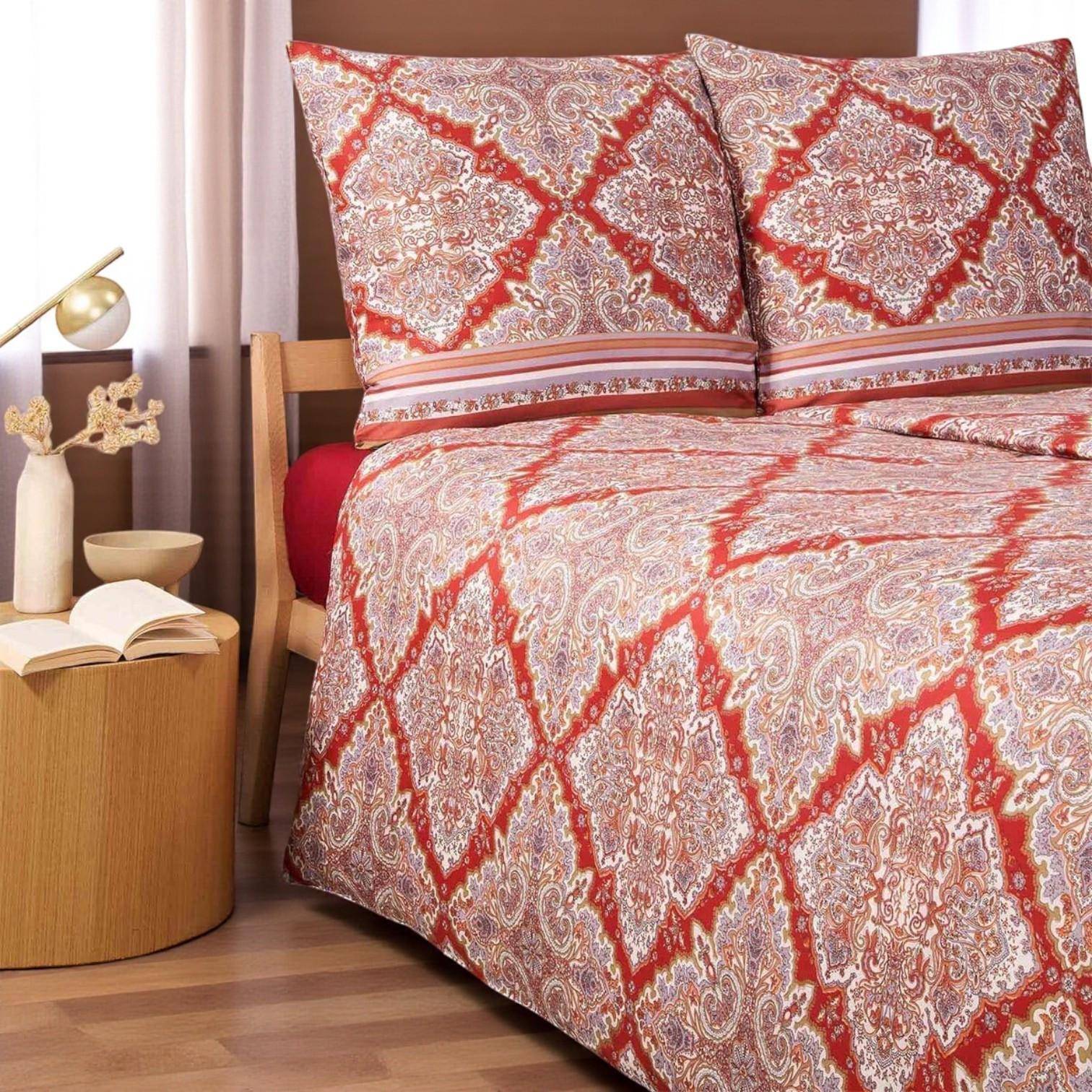 Bassetti Marechiaro Bettwäsche in Rot mit italienischem Ornament- und Paisley-Muster aus Mako-Satin