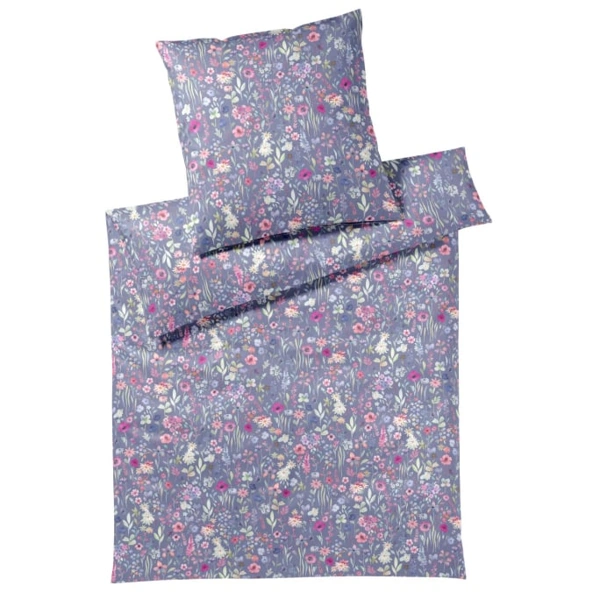 Elegante Jersey Bettwäsche Mix-Up Jersey Rauchblau 135 x 200 cm