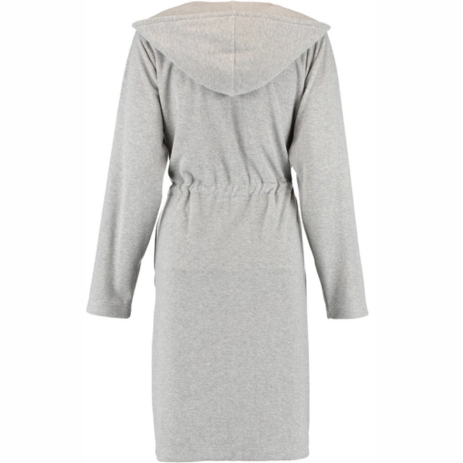 Cawö Damen Bademantel mit Kapuze Silber Größe XL
