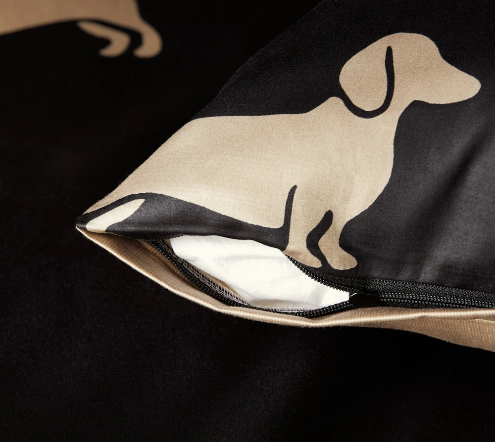 Elegante Comfort Satin Bettwäsche Dogs 135 x 200 cm