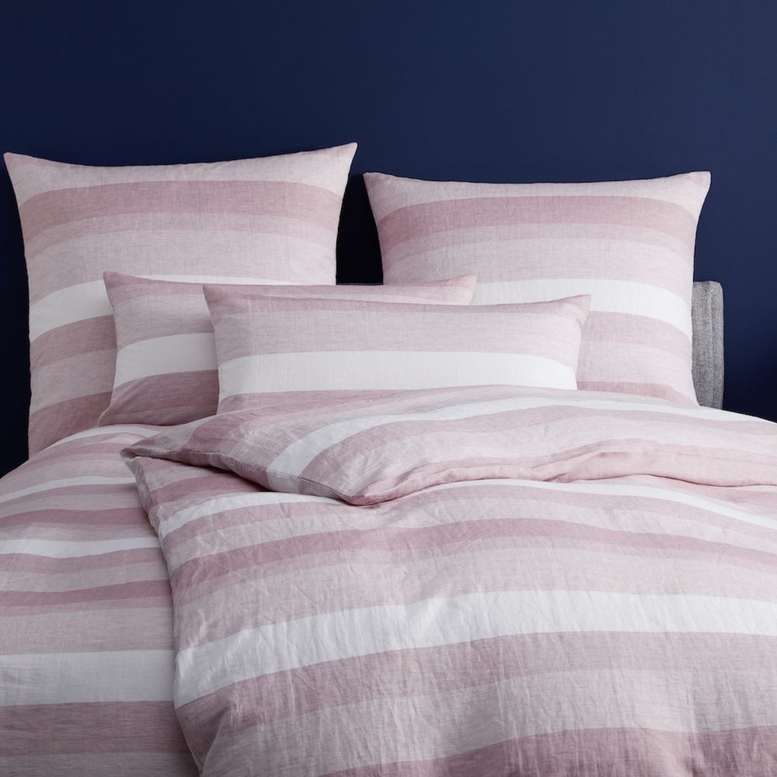 Elegante Halbleinen Bettwäsche Delight Ziegel 135 x 200 cm