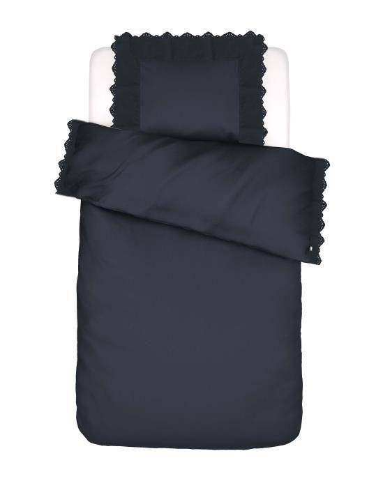 Essenza Baumwoll-Bettwäsche Maen Nightblue 155 x 220 cm + 80 x 80 cm